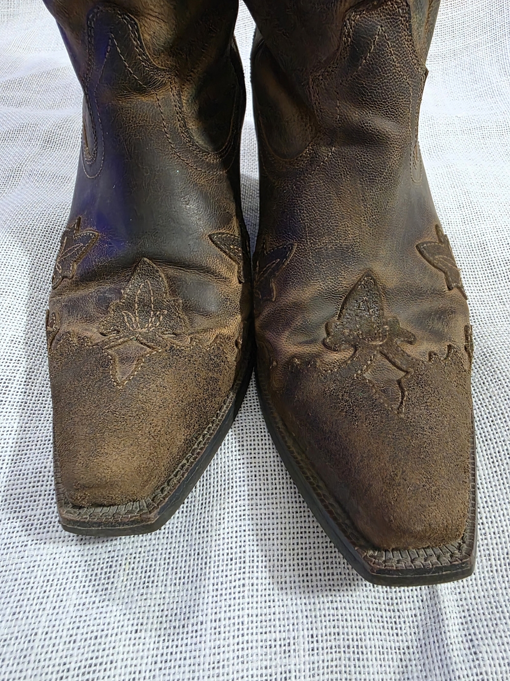 Ariat 10014133 Distressed Brown Leather Western Cowboy Boots Women's 9B - Picture 8 of 10